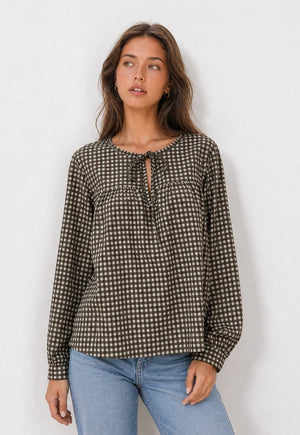 Blusa cuadro cordon