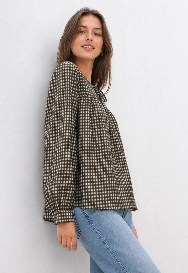 Blusa cuadro cordon