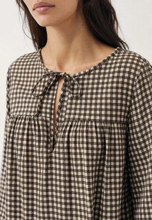 Blusa cuadro cordon