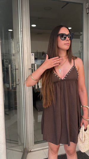 Vestido tachas mini