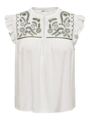 Blusa bordado kaki