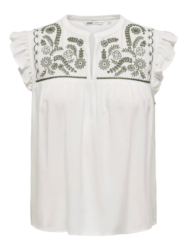 Blusa bordado kaki
