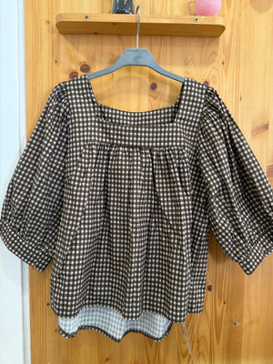 Blusa feifan cuadro