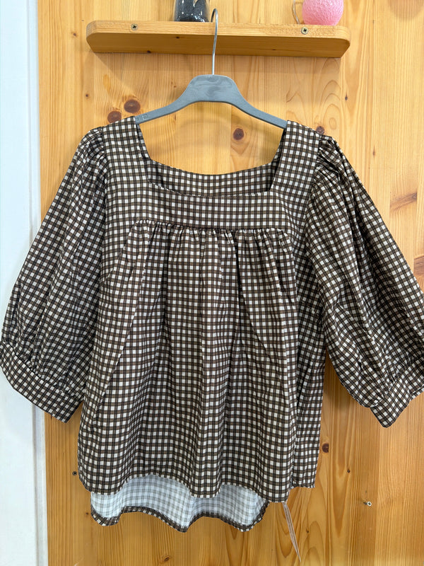 Blusa feifan cuadro