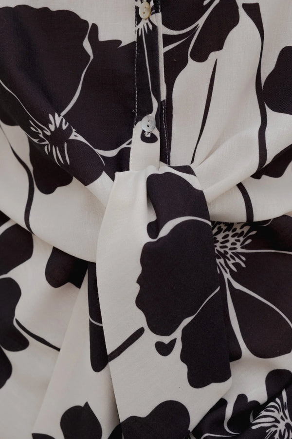 Camisa nudo estampada