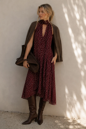 Vestido halter lunares lazada