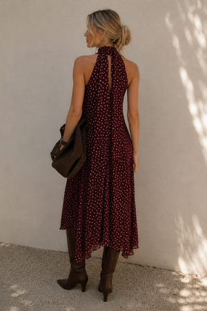 Vestido halter lunares lazada