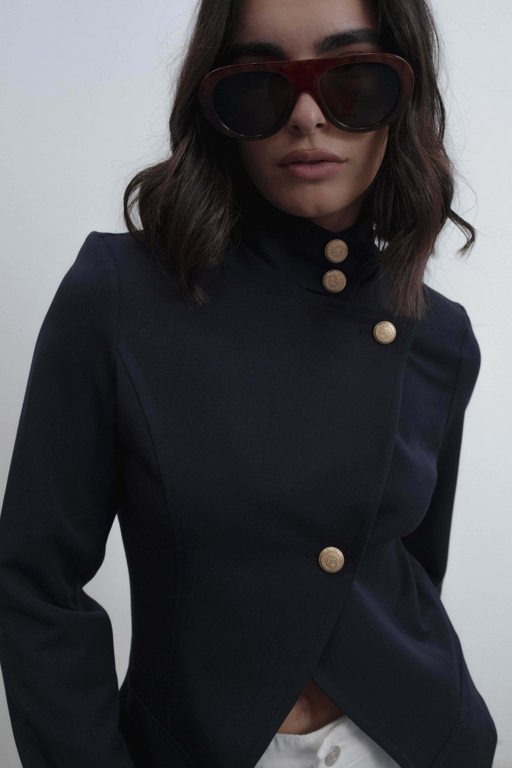 Chaqueta cruzada botones