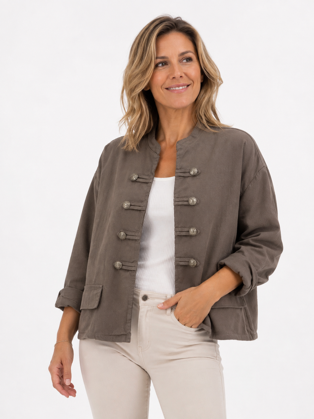 Chaqueta vison militar