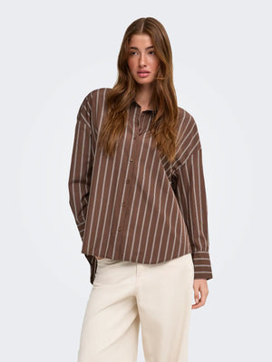 Camisa raya marron