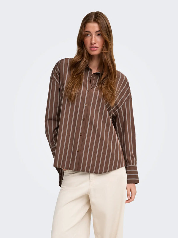 Camisa raya marron