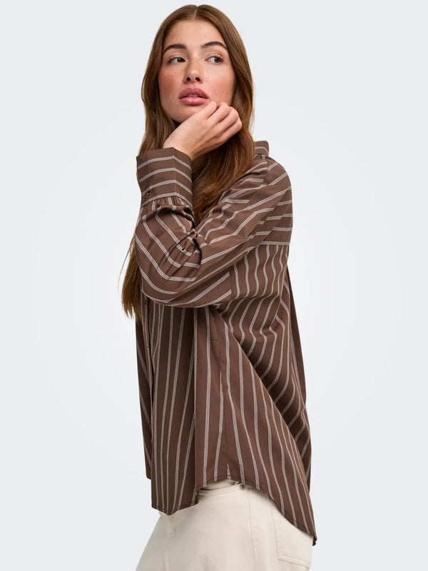 Camisa raya marron
